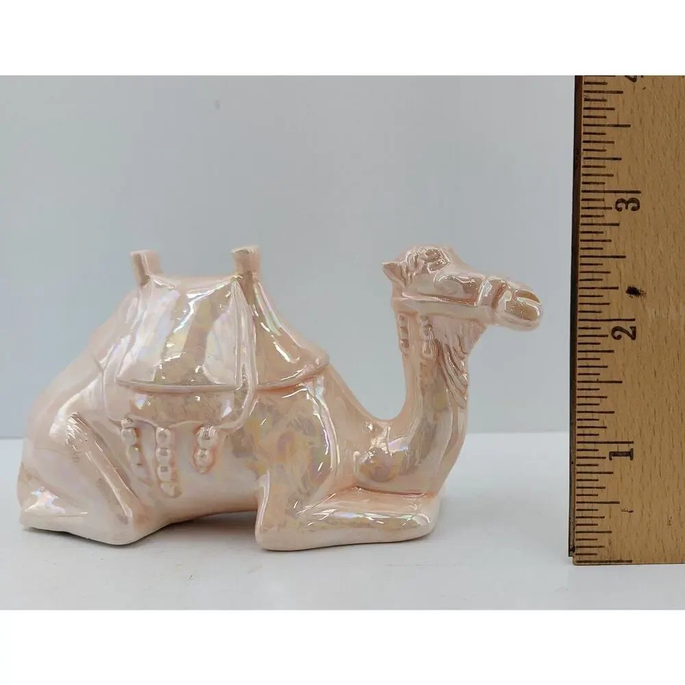 Vtg Christmas Nativity Camel Figurine Laying Down Replacement Figure Iridescent